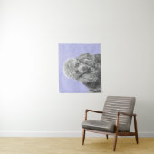 Poodle Miniature Speelgoed Silver Gray Blue Dog Ar Wandkleed (In situ)