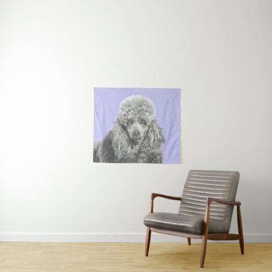 Poodle Miniature Speelgoed Silver Gray Blue Dog Ar Wandkleed (In Situ (horizontaal))