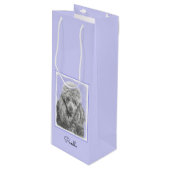 Poodle Miniature Speelgoed Silver Gray Blue Dog Ar Wijn Cadeautas (Voorkant Gekanteld)