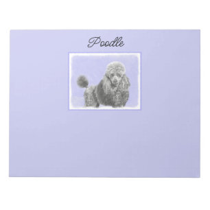 Poodle Miniature Speelgoed Silver Grey Dog Art Not Notitieblok