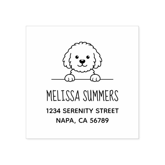 Poodle Mix Dog Doodle Pet Address Rubberstempel (Afrduk)