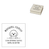 Poodle Mix Dog Doodle Pet Family Arch Address Rubberstempel (Gestempeld)
