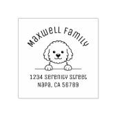 Poodle Mix Dog Doodle Pet Family Arch Address Rubberstempel (Afrduk)