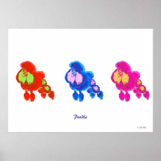 Poodle Moderne Art Poster (Voorkant)