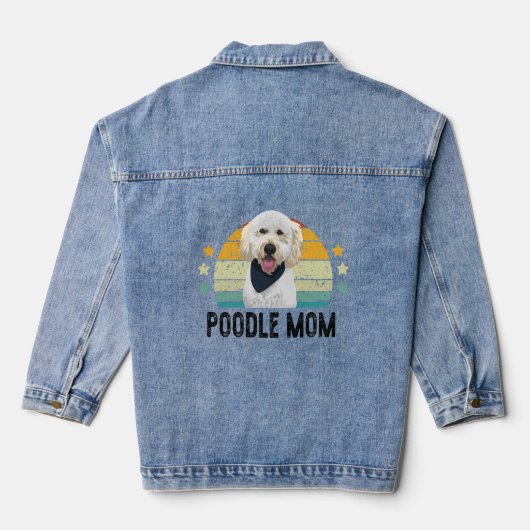 Poodle Moeder, Poodle Gift voor moeder, Beste Pooc Denim Jacket (Achterkant)