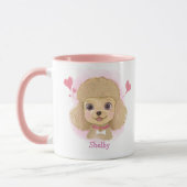 Poodle Moeder Watercolor Mok met Aangepaste Naam (Links)
