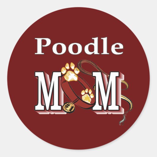 Poodle MOM-cadeaus Ronde Sticker (Voorkant)