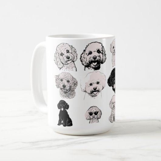 Poodle Mug | Cute Dog Lover Gift | Adorable Canich Koffiemok (Voorkant links)