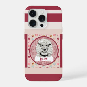Poodle + naam Valentine Heart iPhone 11 Pro Hoesje iPhone 15 Pro Case