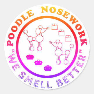 Poodle Nosework - We smokkelen beter ticker Ronde Sticker