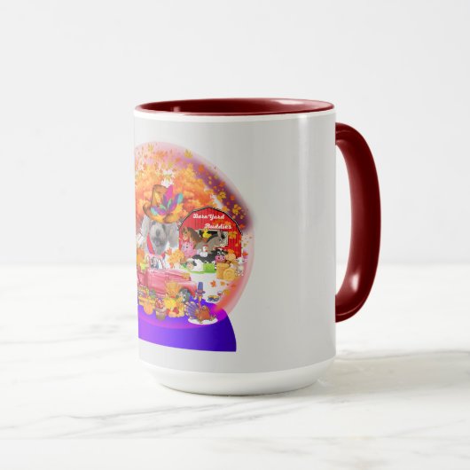 Poodle Oogst Thanksgiving Seizoen Koffie Mok (Voorkant rechts)