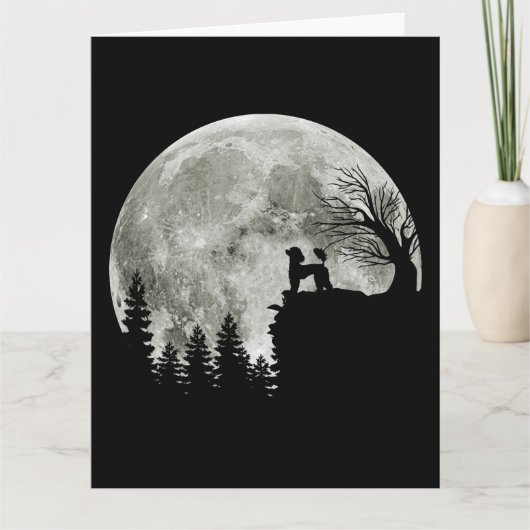 Poodle Op Berg Halloween Cadeau Voor Poodle Liefhe Kaart (Voorkant)