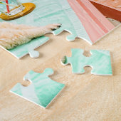 Poodle op lounge stoel legpuzzel (Zijkant)