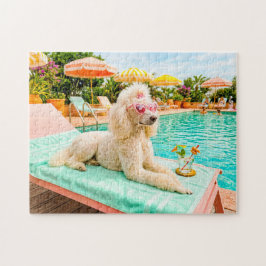 Poodle op lounge stoel legpuzzel