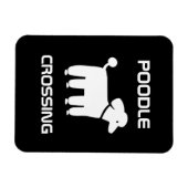 Poodle Oversteekplaats - Wit op Zwart - Aanpasbaar Magneet (Horizontaal)
