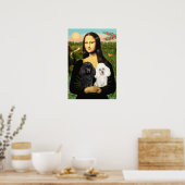 Poodle Paar (Zwart + Wit) - Mona Lisa Poster (Keuken)