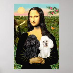 Poodle Paar (Zwart + Wit) - Mona Lisa Poster