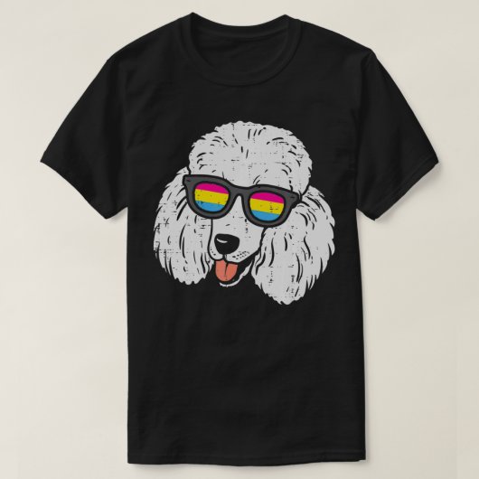 Poodle Panseual Glasses Pan Pride Flag Dog T-shirt (Design voorkant)