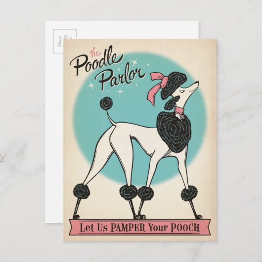 Poodle Parlor Briefkaart (Voorkant / Achterkant)