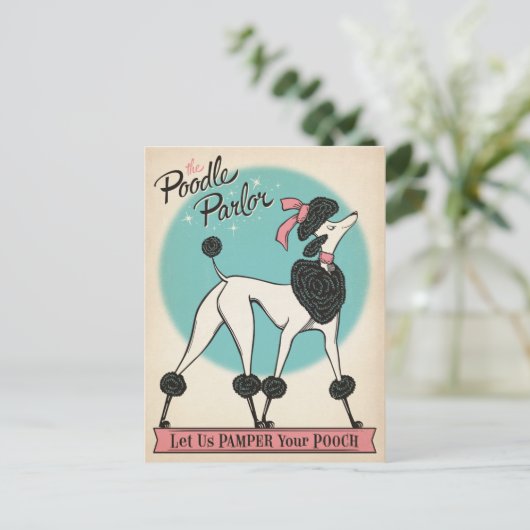 Poodle Parlor Briefkaart (Staand voorkant)