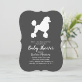 Poodle Party Baby shower Kaart (Staand voorkant)