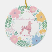 Poodle Pastel Pink Custom Photo & Name Memorial  Keramisch Ornament (Voorkant)