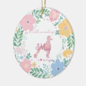 Poodle Pastel Pink Custom Photo & Name Memorial  Keramisch Ornament (Links)