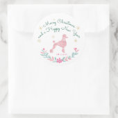 Poodle Pastel Pink Gift Wrap - Personal Text Ronde Sticker (Tas)