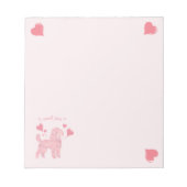 Poodle Pastel Roze “Ik Waf Jou” Notitieblok (Voorkant)