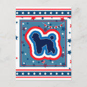 Poodle Patriotic Red White en Blue 4 juli Feestdagenkaart (Voorkant)