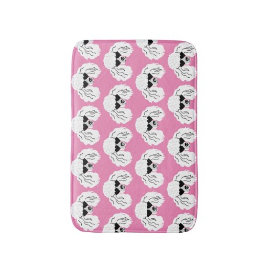 Poodle Pattern Cute Pink Badmat (Voorkant Verticaal)