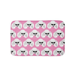Poodle Pattern Cute Pink Badmat
