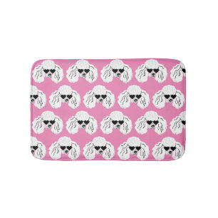 Poodle Pattern Cute Pink Badmat