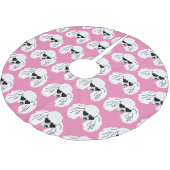 Poodle Pattern Cute Pink Kerstboom Rok (Gekanteld)
