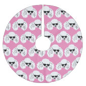 Poodle Pattern Cute Pink Kerstboom Rok (Voorkant)
