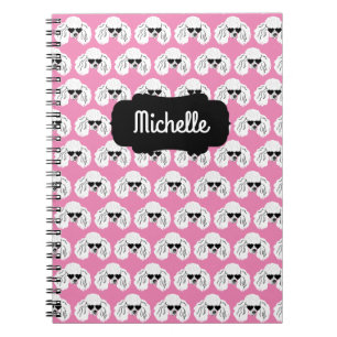 Poodle Pattern Cute Pink Notitieboek