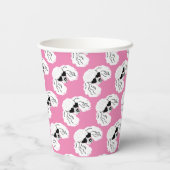 Poodle Pattern Cute Pink Papieren Bekers (Achterkant)