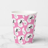 Poodle Pattern Cute Pink Papieren Bekers (Rechts)