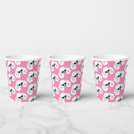 Poodle Pattern Cute Pink Papieren Bekers