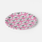 Poodle Pattern Cute Pink Papieren Bordje (Gekanteld)