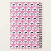Poodle Pattern Cute Pink Planner (Achterkant)