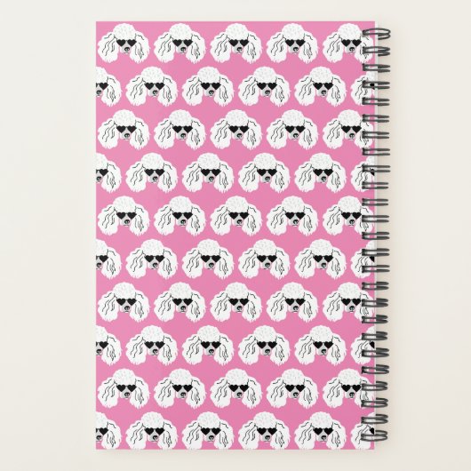 Poodle Pattern Cute Pink Planner (Achterkant)