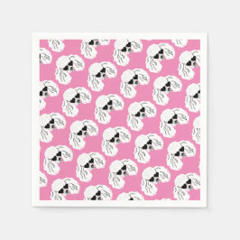 Poodle Pattern Cute Pink Servet