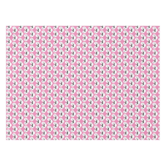 Poodle Pattern Cute Pink Tafelkleed (Voorkant (Horizontaal))