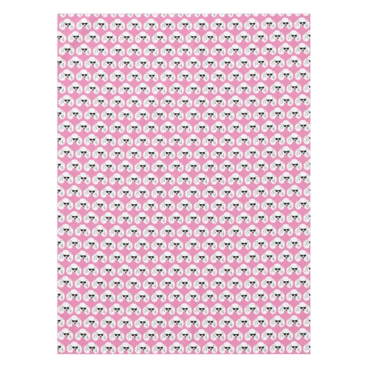 Poodle Pattern Cute Pink Tafelkleed (Voorkant)
