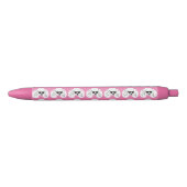 Poodle Pattern Cute Pink Zwarte Inkt Pen (Voorkant)