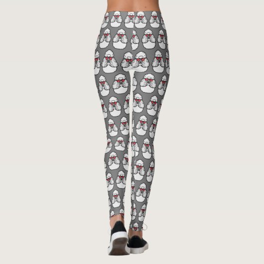 Poodle Pattern Funny Leggings (Achterkant)