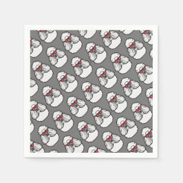 Poodle Pattern Funny Servet