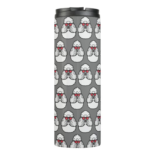Poodle Pattern Funny Thermosbeker (Achterkant)