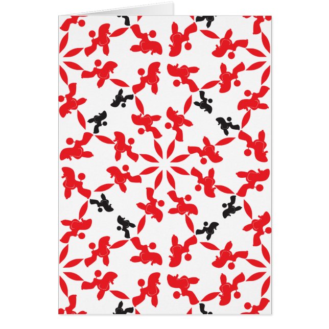Poodle Pattern rood (Voorkant)